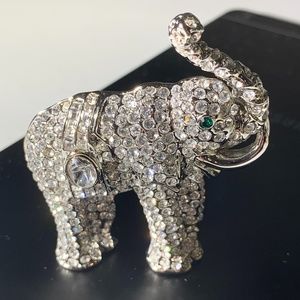 Vintage Rhinestone Elephant Brooch